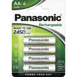 4 Piles Rechargeables AA / HR6 2450mAh Panasonic
