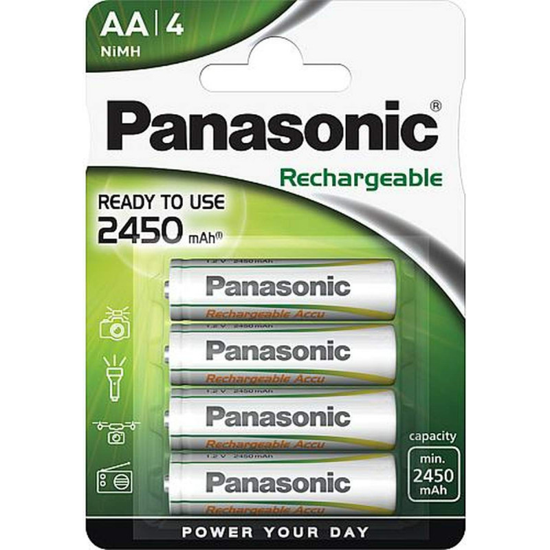 4 Piles Rechargeables AA / HR6 2450mAh Panasonic Evolta