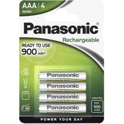 4 Piles Rechargeables AAA / HR03 900mAh Panasonic Evolta