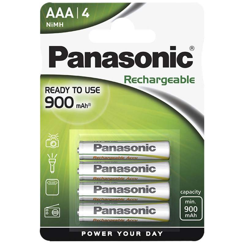 4 Piles Rechargeables AAA / HR03 900mAh Panasonic Evolta