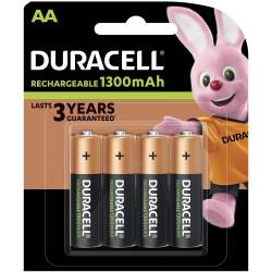 4 Piles Rechargeables AA / HR6 1300mAh Duracell