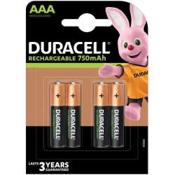 4 Piles Rechargeables AAA / HR03 750mAh Duracell