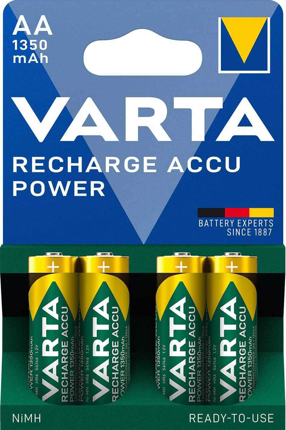 4 Piles Rechargeables AA / HR6 1350mAh Varta Accu Power