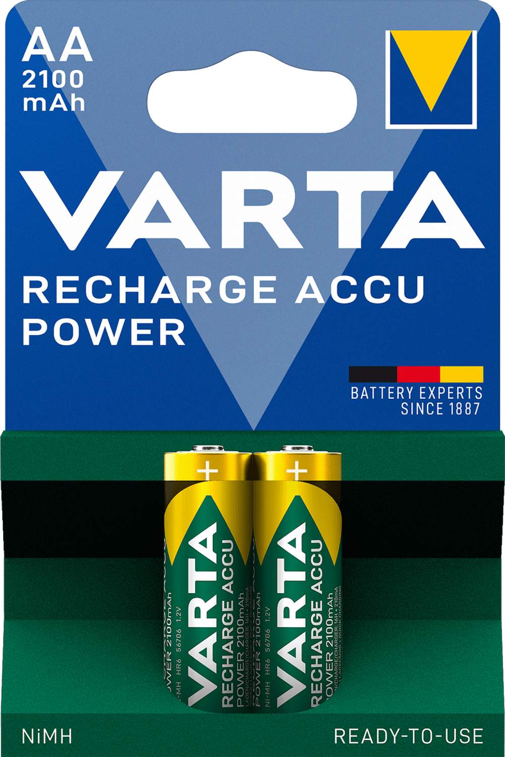 2 Piles Rechargeables AA / HR6 2100mAh Varta Accu Power
