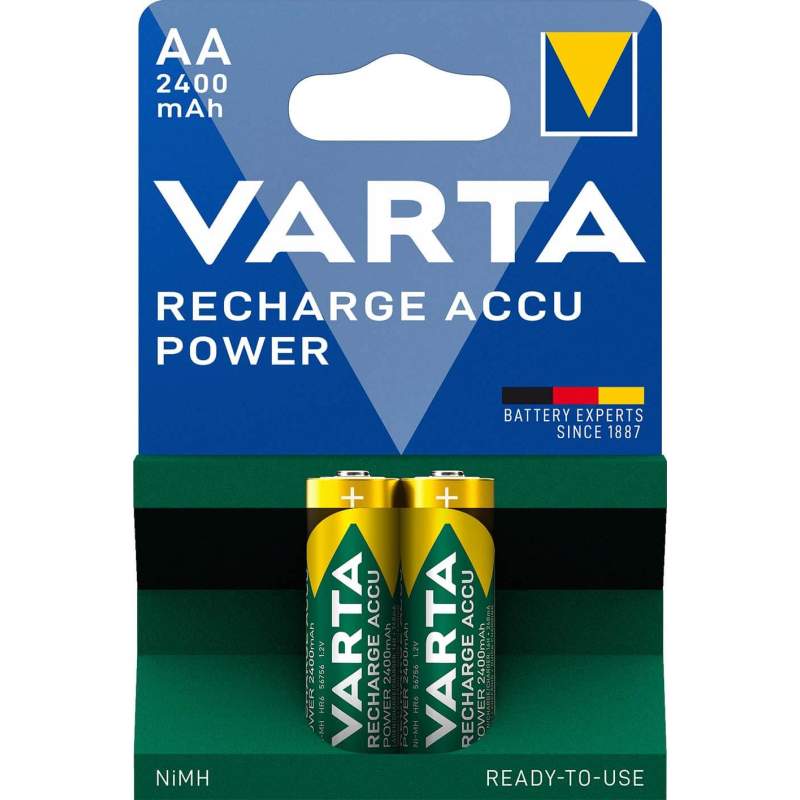 2 Piles Rechargeables AA / HR6 2400mAh Varta Accu Power