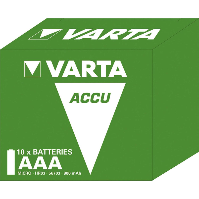 10 Piles Rechargeables AAA / HR03 800mAh Varta Accu power