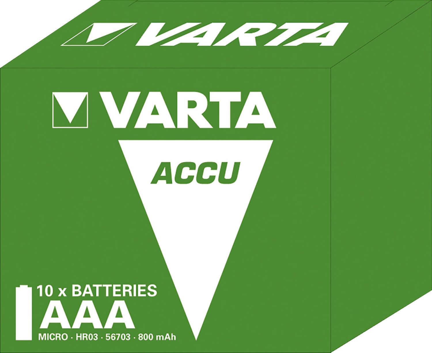 10 Piles Rechargeables AAA / HR03 800mAh Varta Accu power