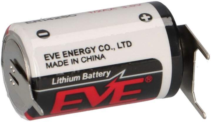 Pile ER14250CNR / 1/2AA Cosses à Souder en U EVE Lithium 3,6V