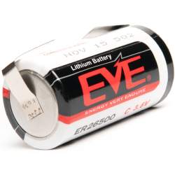 Pile ER26500 / C Cosses à Souder en U EVE Lithium 3,6V