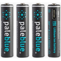 8 Piles Rechargeables USB-C AAA / HR03 600mAh PaleBlue Lithium Ion 1.5V