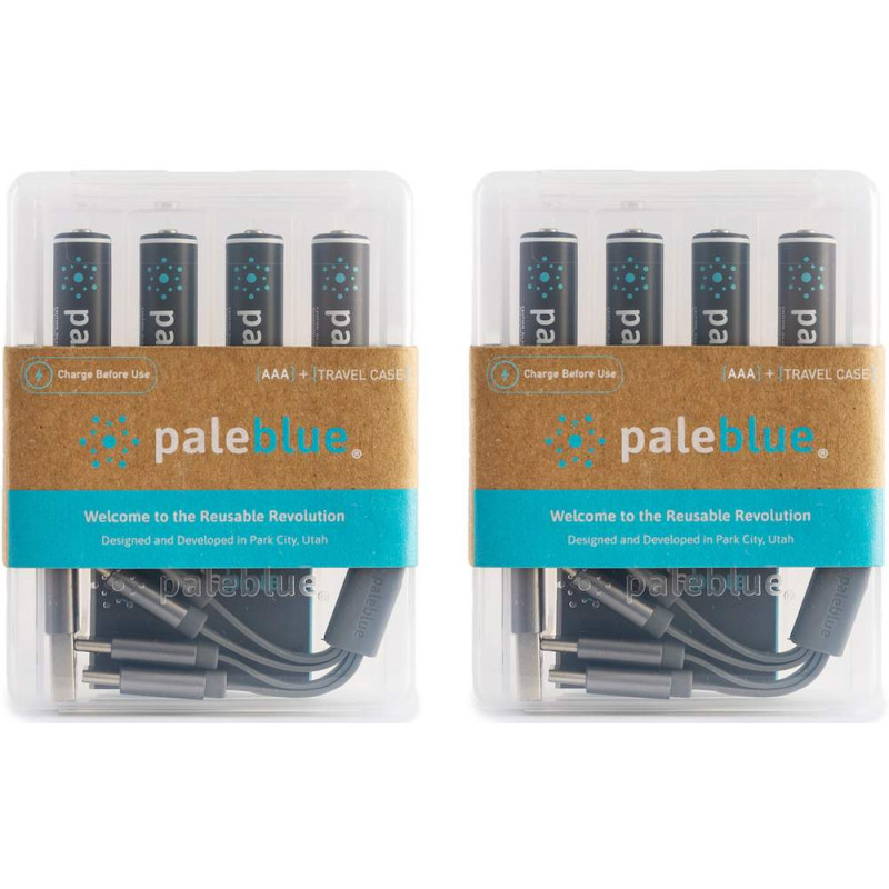 8 Piles Rechargeables USB-C AAA / HR03 600mAh PaleBlue Lithium Ion 1.5V