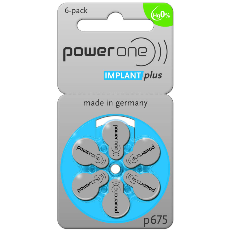6 Piles Auditives p675 Power One Implant Plus