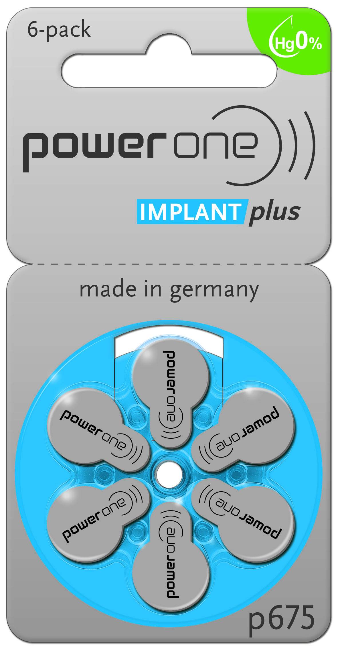 6 Piles Auditives p675 Power One Implant Plus