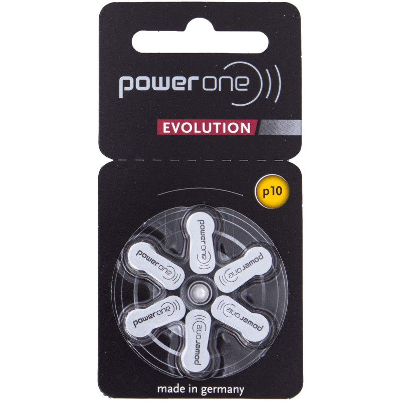 6 Piles Auditives p10 Power One Evolution Zinc-Air