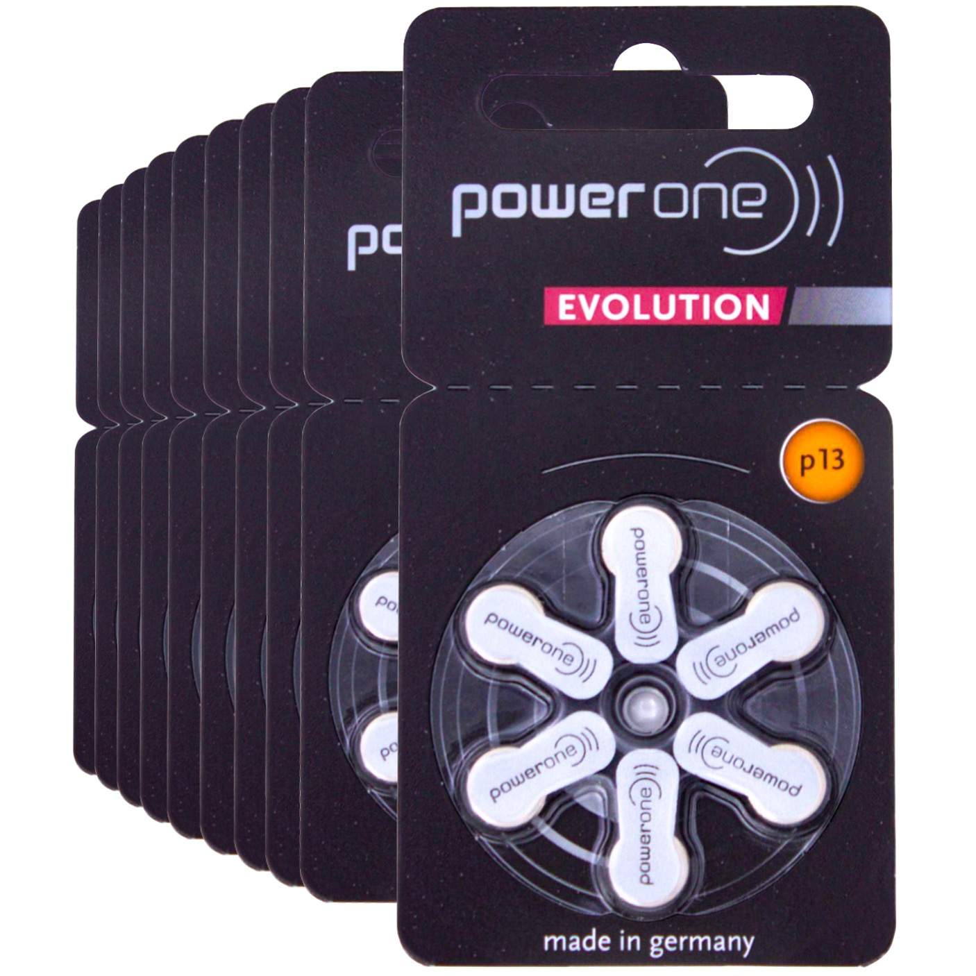 60 Piles Auditives p13 Power One Evolution Zinc-Air