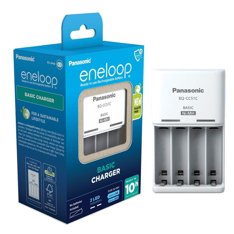 Chargeur Panasonic Eneloop Basic Charger BQ-CC51C