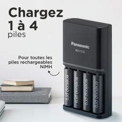 Chargeur Panasonic Eneloop Pro SmartPlus Charger BQ-CC55 avec 4 piles AA 2500mAh