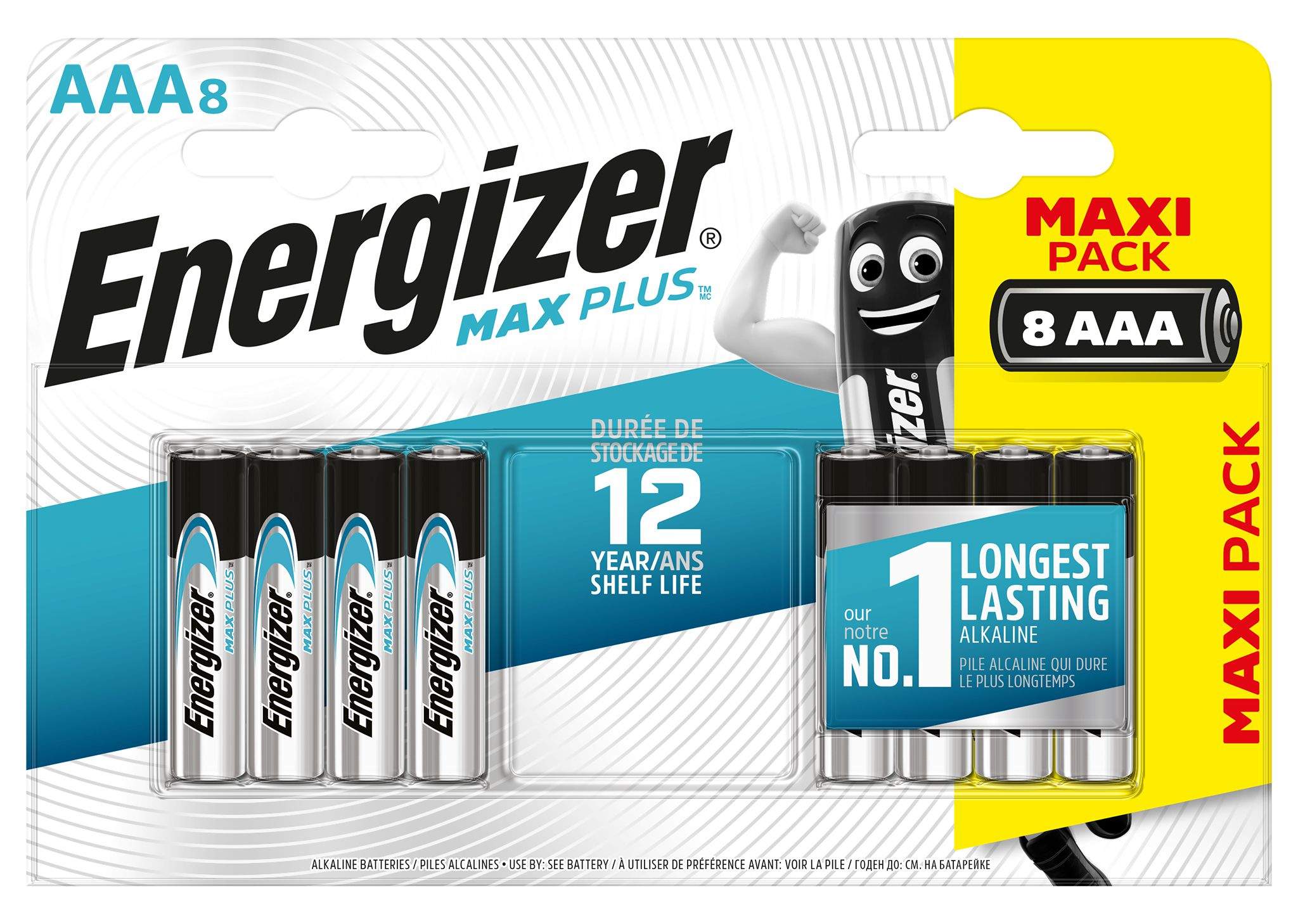 8 Piles Alcalines AAA / LR03 Energizer Max Plus