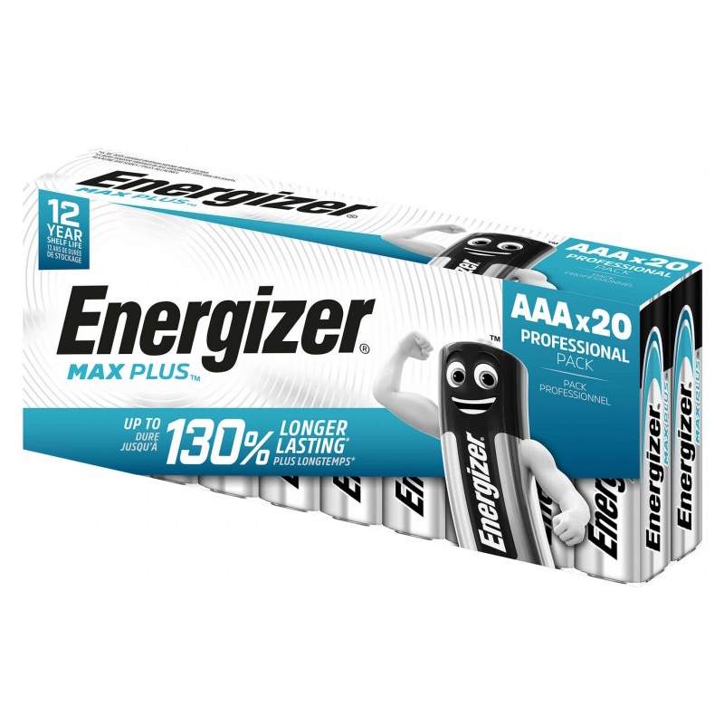 20 Piles Alcalines AAA / LR03 Energizer Max Plus