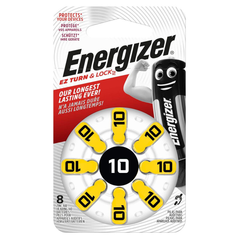 8 Piles Auditives 10 / PR70 Energizer EZ Turn & Lock