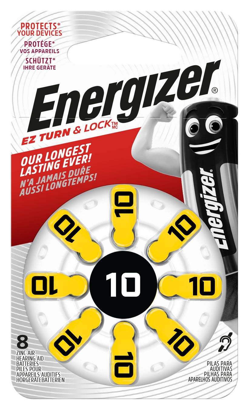 8 Piles Auditives 10 / PR70 Energizer EZ Turn & Lock