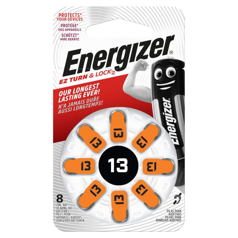 8 Piles Auditives 13 / PR48 Energizer EZ Turn & Lock