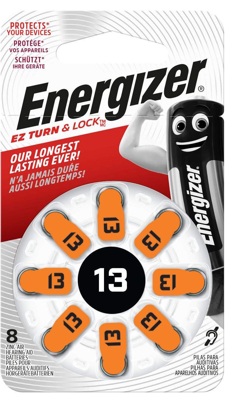 8 Piles Auditives 13 / PR48 Energizer EZ Turn & Lock