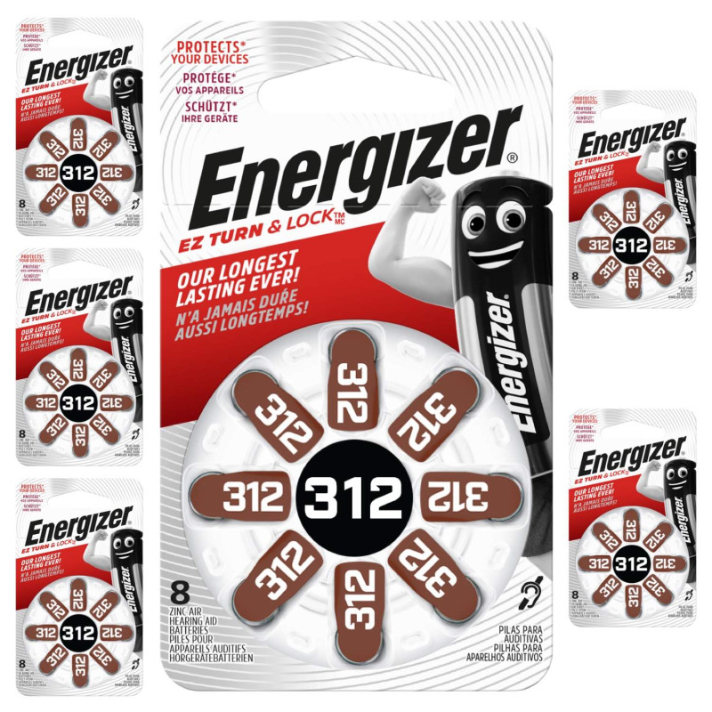 48 Piles Auditives 312 / PR41 Energizer EZ Turn & Lock