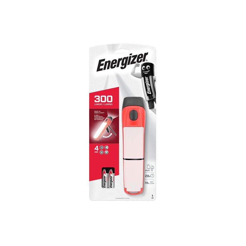 Torche Lanterne Energizer Fusion Spot&Area avec 4 piles AA