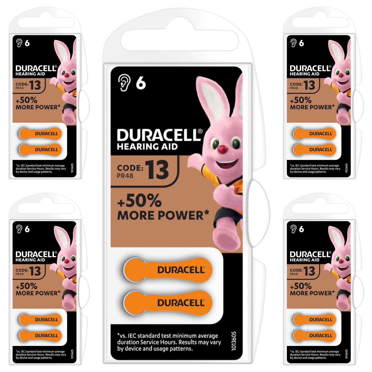 30 Piles Auditives 13 / PR48 Duracell Hearing Aid Easy Tab