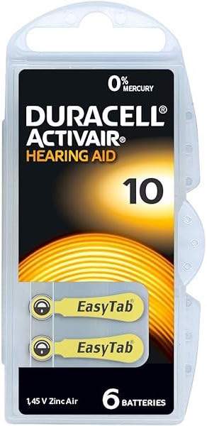 6 Piles Auditives 10 / PR70 Duracell Hearing Aid Activair