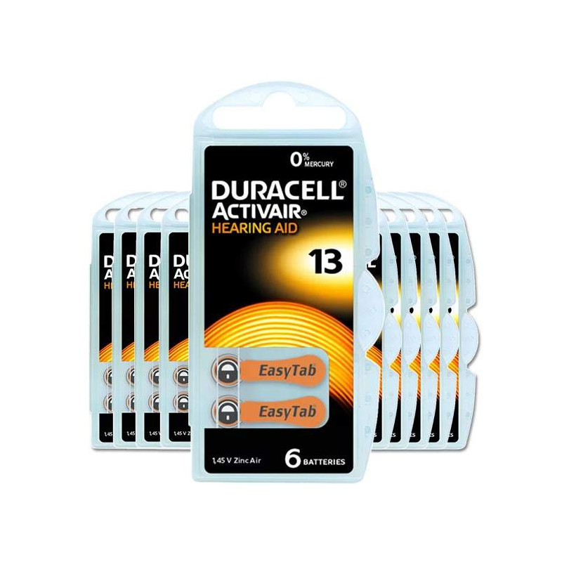 60 Piles Auditives 13 / PR48 Duracell Hearing Aid Activair