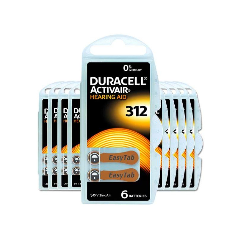 60 Piles Auditives 312 / PR41 Duracell Hearing Aid Activair