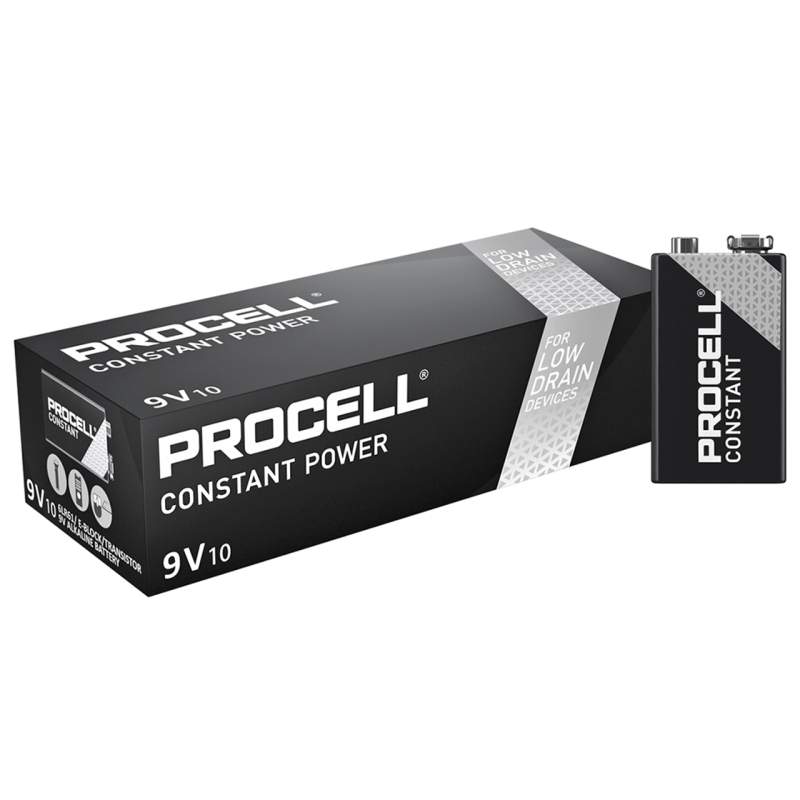 10 Piles Alcalines Duracell Procell Intense 9V / 6LR61