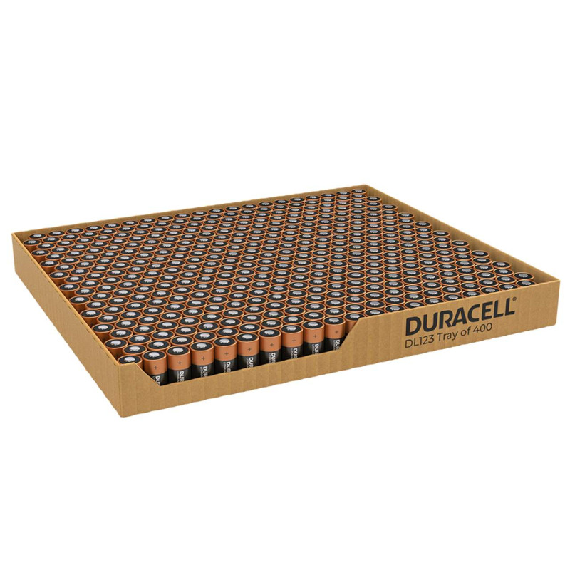400 Piles CR123 / DL123A Duracell Lithium 3V Bulk