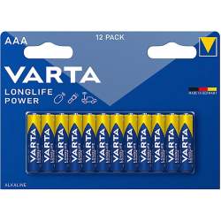 12 Piles Alcalines AAA / LR03 Varta LongLife Power