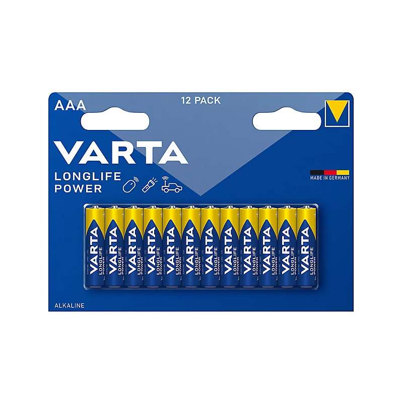 12 Piles Alcalines AAA / LR03 Varta LongLife Power