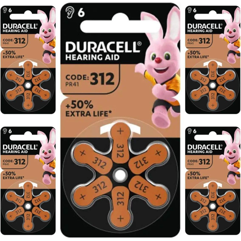 30 Piles Auditives 312 / PR41 Duracell Hearing Aid