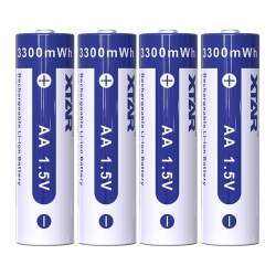 4 Piles Rechargeables AA / HR6 3300mWh Xtar Li-ion 1.5V