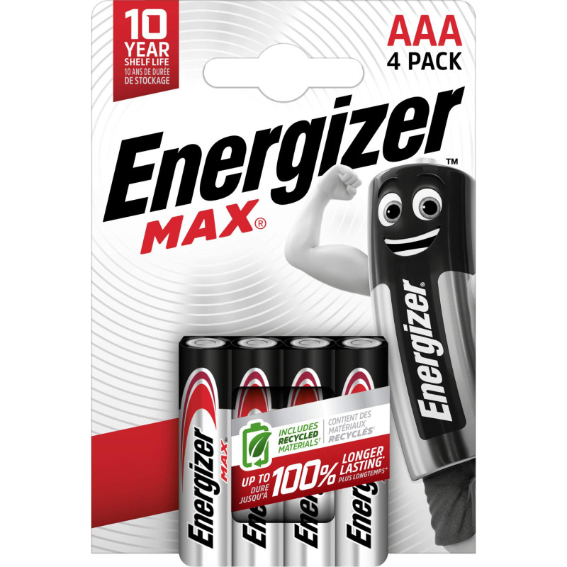 4 Piles Alcalines AAA / LR03 Energizer Max