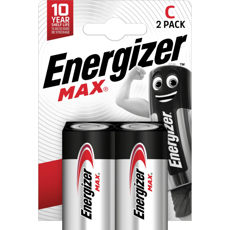 2 Piles Alcalines C / LR14 Energizer Max