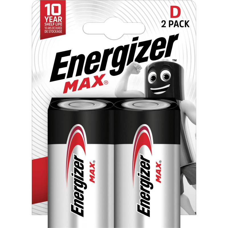 2 Piles Alcalines D / LR20 Energizer Max