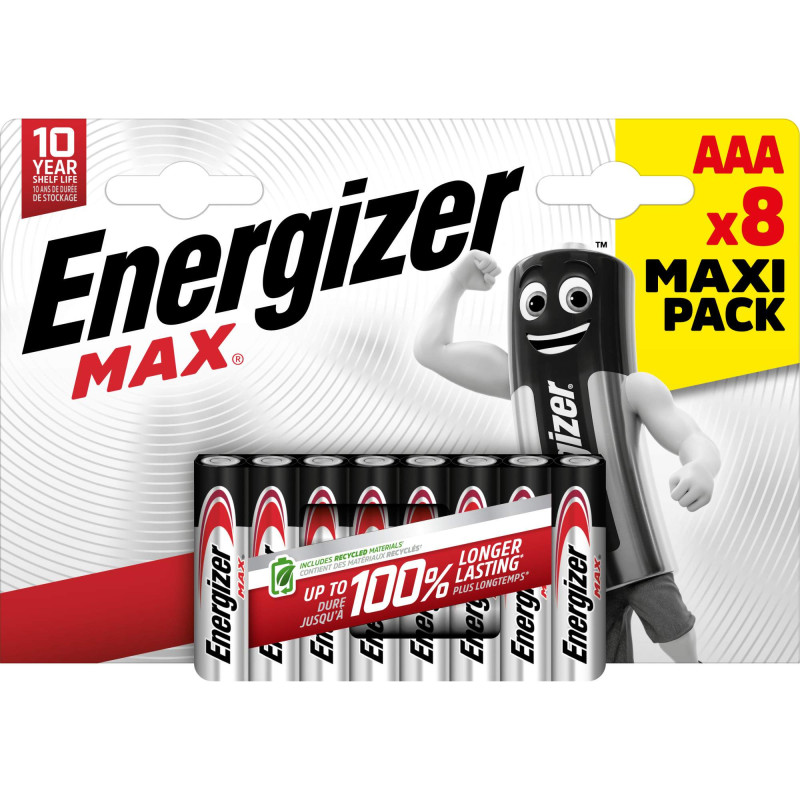 8 Piles Alcalines AAA / LR03 Energizer Max