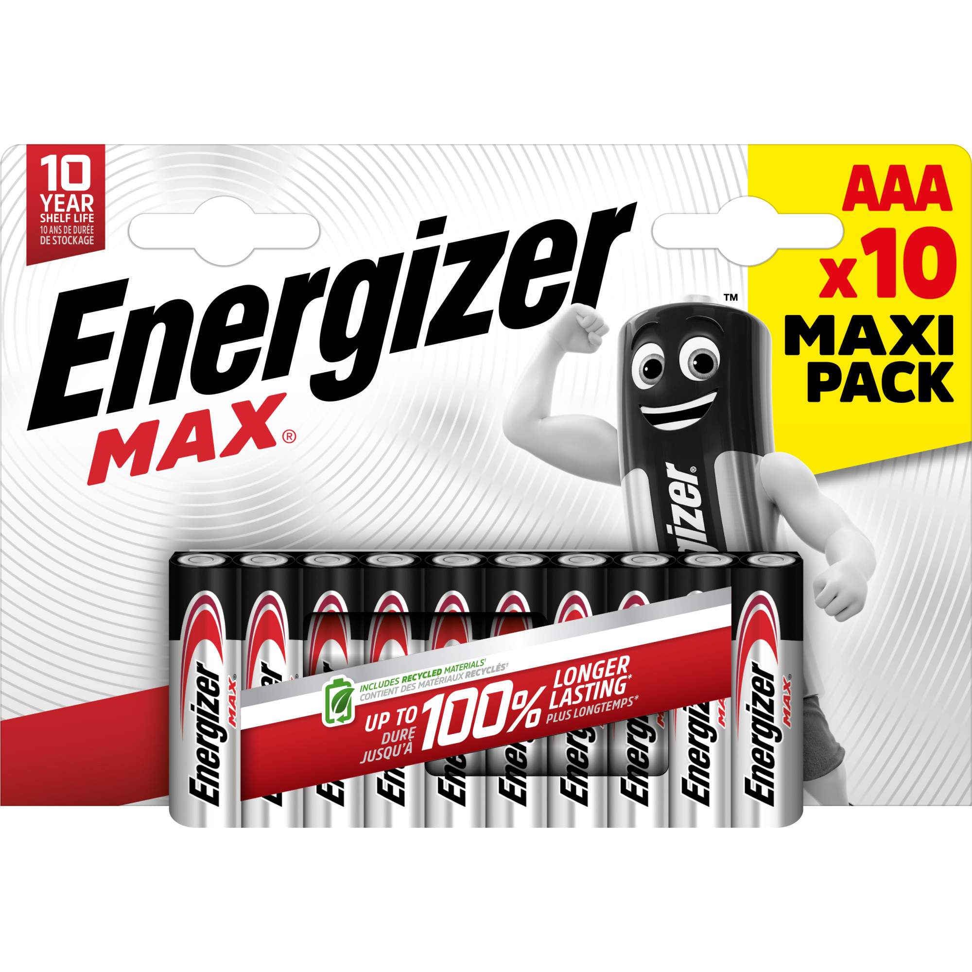 10 Piles Alcalines AAA / LR03 Energizer Max