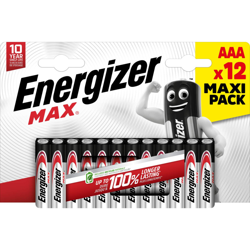 12 Piles Alcalines AAA / LR03 Energizer Max