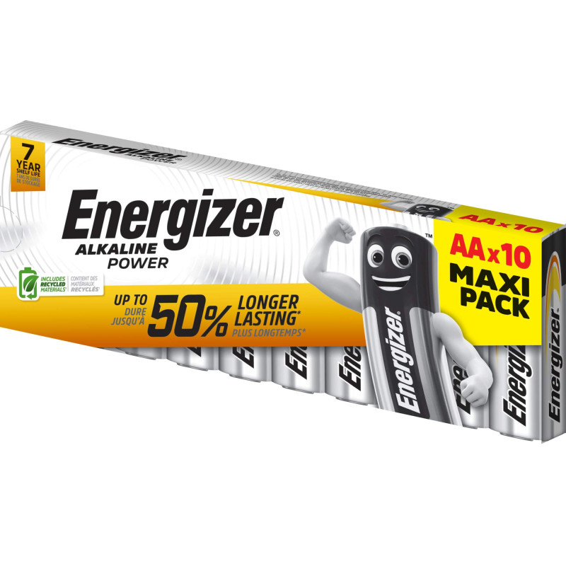 10 Piles AA / LR6 Energizer Alcaline Power Maxi Pack