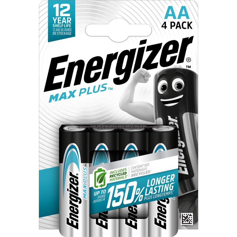 4 Piles Alcalines AA / LR6 Energizer Max Plus