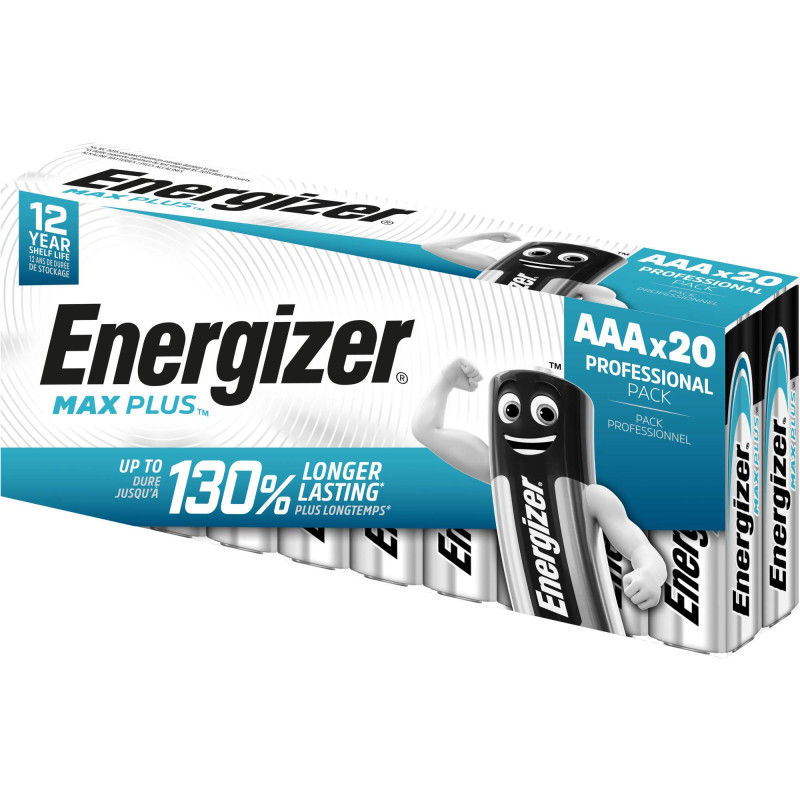 20 Piles Alcalines AAA / LR03 Energizer Max Plus