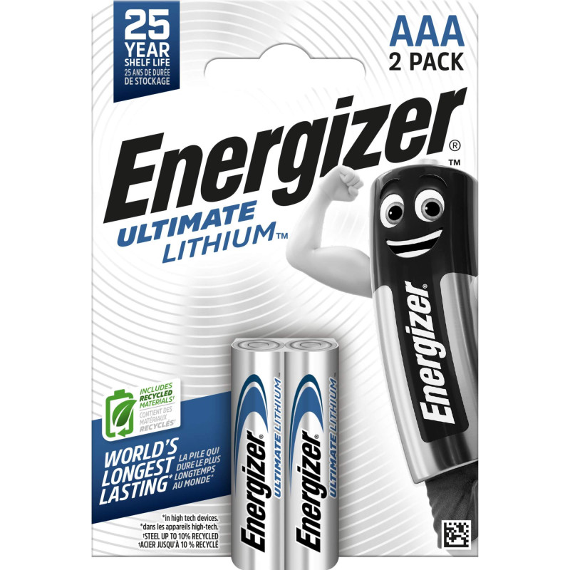 2 Piles Lithium AAA / LR03 Energizer Ultimate Lithium
