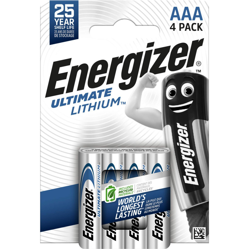 4 Piles Lithium AAA / LR03 Energizer Ultimate Lithium
